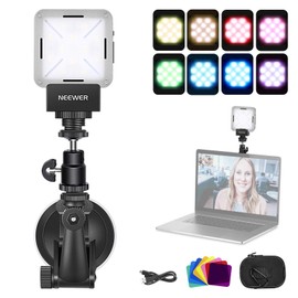 Neewer Video Conference Lighting Kit, Zoom Lighting for Computer Video Conferencing with Suction Cup and 8 Color Filters, MacBook Laptop Lamp for Remote Working/Zoom Call/Self Broadcast/Live Streaming
