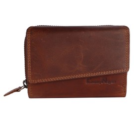 Chunkyrayan Genuine Leather Women's Wallet High-Quality Vintage RFID Protection Including Leather Key Ring, brown, Vintage