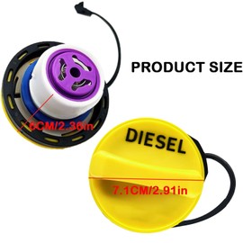 Oiieco Diesel Fuel Gas Filler Cap LR053666 for Land Rover LR3 LR4 Range Rover Sport, Car Fuel Tank Caps Replacement,Fuel Gas Cap Cover,Gas Petrol Filler Tank Cover Yellow