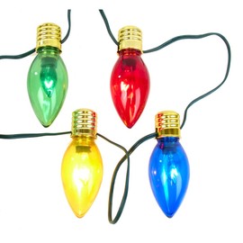 Kurt S. Adler UL 10 Multi-Colored Giant C7 Bulb Light Set, 144-Inches