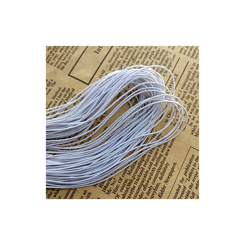 Amaney 0.8mm White Elastic Cord Beading Threads Stretch String Fabric