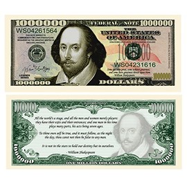 American Art Classics Set of 25 - William Shakespeare Million Dollar Bill