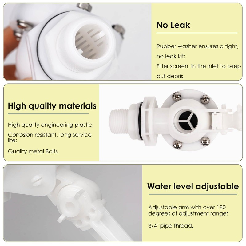 ZHEQOGZH 2 Pack 3/4 Inch Float Valve for Water Tank
