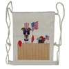 Lunarable 4th of July Drawstring Backpack, Jack Russell Terrier, Sackpack