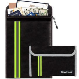 Gowinsee Verbessert 2 Stck Feuerfeste und wasserdichte Tasche(38x28.5cm, 20x13.5cm) Mehrschichtig Glasfasermaterial, Feuersichere wasserdichte Aktentasche fr A4 Dokumente, Passport Bankdatei Geld Wertsachen