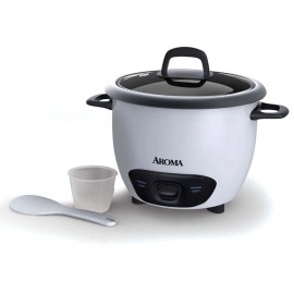 AROMA® 14-Cup (Cooked) / 3Qt. Rice & Grain Cooker, White, New, ARC-747G