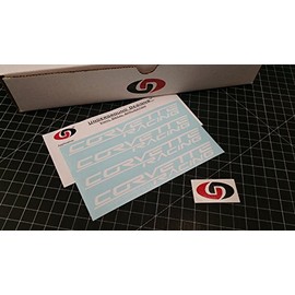 Corvette Racing Wheel Decals C5 C6 C7 Stickers (4 Pack) 0.75" x 6.0" Select Color: (Gloss White)