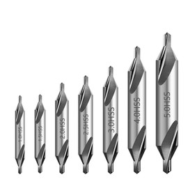 YDHfdc 7 Pieces Centre Drill 60 Degree HSS Centre Drill Bit Set 1/1.5/2/2.5/3/4/5 mm Countersink Drill Centre Drill for Lathe, Metal, Alloy, Wood