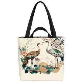 VOID Crane Asia Bird Lake Bag, 33 x 33 x 14 cm, 15 L Shopping Bag, Shopper Bag, multicoloured