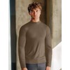 Zengjo Mock Turtleneck for Men Athletic Work Warm(Light Brown,L)
