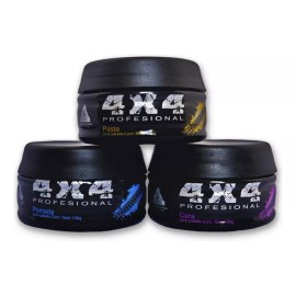 4x4 Kit De Moldeadores  De Cabello Pomada + Pasta + Cera Barber