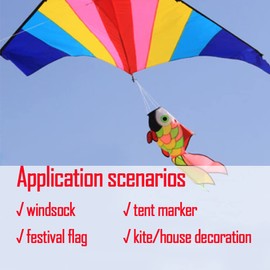 9KM DWLIFE Rainbow Fish Windsock Colorful Wind Socks and Spinners for Outdoor Backyard Garden Hanging Decor 32inch for Kid