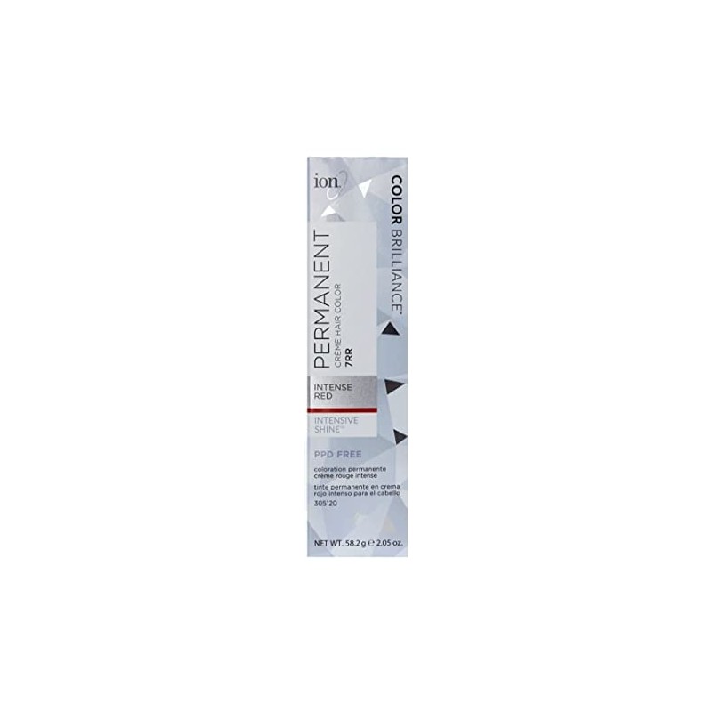 Ion Permanent Creme Hair Color 7RR Intense Red, Vegan, Cruelty