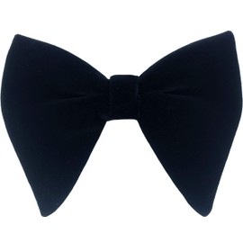 Justar Men's Velvet Bow Ties Pre-Tied Oversized Bowtie Formal Tuxedo Butterfly Big Bowties (Black)