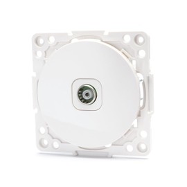 White plug for German or French 1-way TV, elegant and functional installation, provides a stable and high-quality connection to your entertainment system.