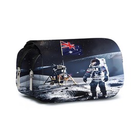 Kvadouly Big Capacity Pencil Case，Multifunctional Large Capacity Pencil Pouch Cute Pencil Bag School College Office Travel Organizer for Student Teachers Teens Girls Adults (Moon Landing)