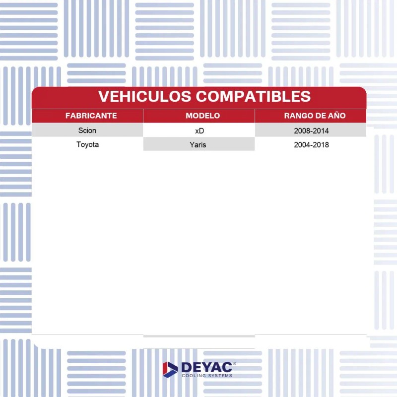 Radiador Toyota Yaris 2006 2007 2008 2009 2010 2011 2012