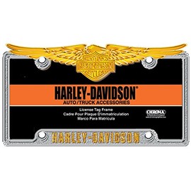 CHROMA 6065 Harley-Davidson Chrome/Gold Eagle Frame, 1 Pack