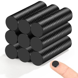 TRYMAG Small Magnets 200Pcs, 10x2MM Black Strong Neodymium Magnets Round Refrigerator Magnets Tiny Rare Earth Magnets Mini Neodymium Magnets for Fridge, Whiteboard Magnets for Crafts, Office Magnets