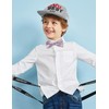 Alizeal Boys Stripe Fun Novelty Pre-tied Kids Bow Tie, Pink+Gray