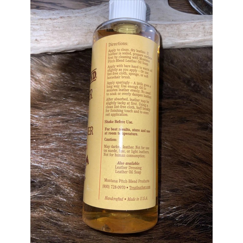 Montana Pitch Blend Leather Oil & Conditioner, 8 oz Bottle,