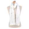 moonbow Silver Butterfly Pattern Women's Scarf 30% Cotton 70% Viscose