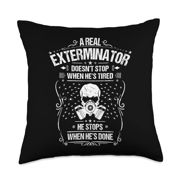 Pest Control When He's Done Pest Controller Exterminator Throw Pillow