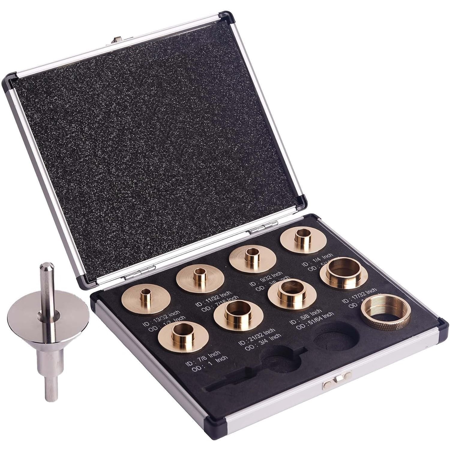 SpeTool Brass Router Template Bushing Guide Set with Centering Pin&Cone ...