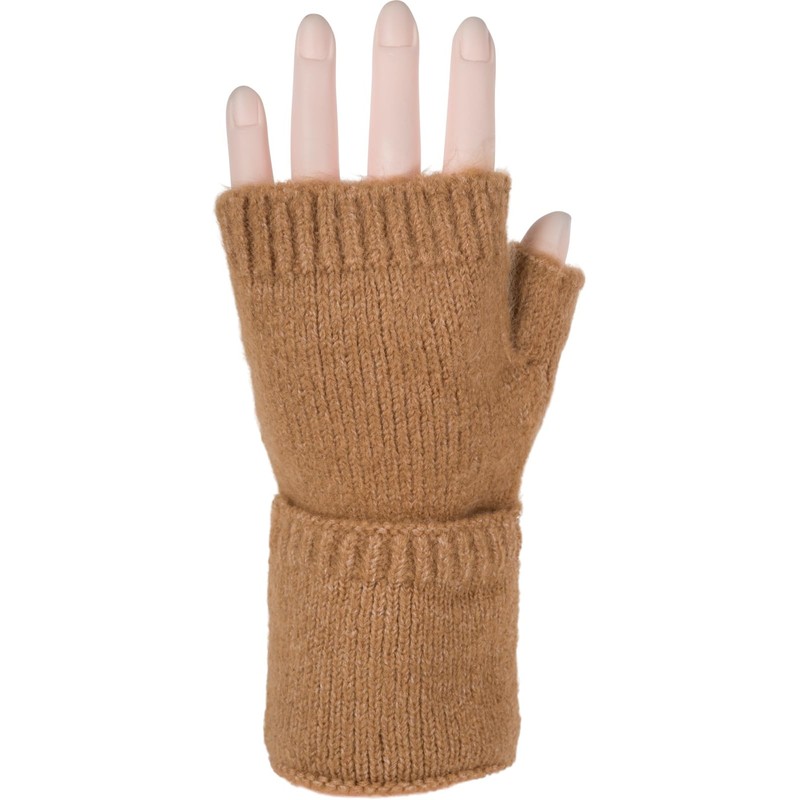 styleBREAKER 09010052 Women's Fingerless Knitted Gloves Plain with Waistband Warm