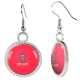 Arthwick Store Geek Game, Let's Talk Games Text Illustration with Superhero Juggling Games Earrings