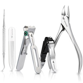 VANWIN Large Nail Clippers Set, Toenail Clippers Set for Ingrown or Thick Toenails, Nail Clippers with Wide Mouth and Durable Sharp Stainless Steel Blades for Podiatrists Seniors