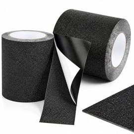 Worldity 5.91 Inch Wide Anti Slip Tape, 2 Rolls 32.8FT Non Skid Traction Tape, Heavy Duty Waterproof Grip Tape with Abrasive Surface for Stairs, Boat Decks, Scooters, Garage, Outdoor & Indoor Use