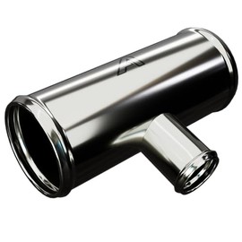 63mm (2.5 Inch) OD Aluminium T Piece 3 Way Hose Connector with 25mm (1 Inch) Outlet