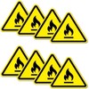 Pack of 8 Warning Stickers 6 x 5 cm Fire