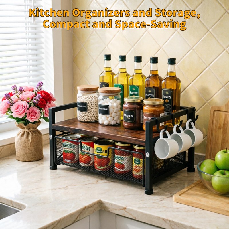 HOYWOUL Tea Bag Coffee Bar Organizer,Teabag Holder & Coffee Station