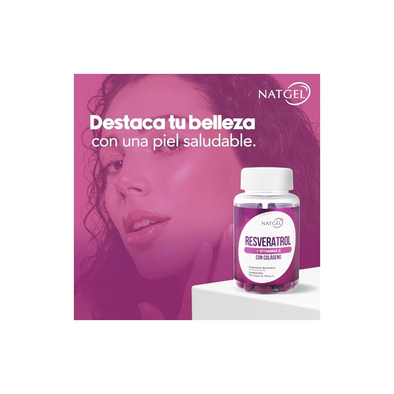 Resveratrol Natgel Vitamina Colágeno Alta Pureza Complex Antioxidantes Mujer Softgels