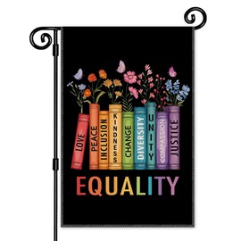 JMYROG Love Peace Inclusion Kindness Change Diversity Unity Compassion Justice Equality Garden Flag, Double Sided Yard Outdoor Lawn Porch Decor Banner, Empowerment Gifts for Family Friend Coworker