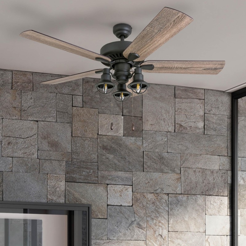 Prominence Home Ennora, 52 Inch Farmhouse LED Ceiling Fan with