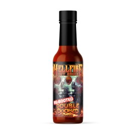 Hellfire Hot Sauce Double Doomed Rebooted- The Worlds Hottest Hot Sauce - Double Doomed spiked with double the amount of 6.66 million shu natural pepper extract as doomed!