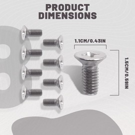 Kutyun 8PCS Rotor Screws for Brake Discs, Auto Replacement Brake Adjusting Screw Assemblies, 93600-06014-0H Stainless Steel Brake Disc Rotor Screws Compatible with Honda, Kia Hyunda Models (8PCS)