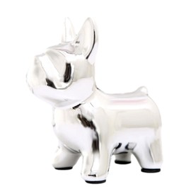 Queen-b Dog Coin Bank, Stylish, Cute, Piggy Bank, Interior, Unicorn Figurine, Object, Decorative, Creative, Birthday, Gift, Celebration (Silver)