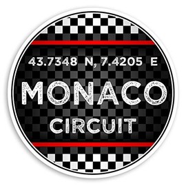 2 x 10cm Monaco Circuit Vinyl Stickers - Race Track Racing Sticker #30709 (10cm Wide)