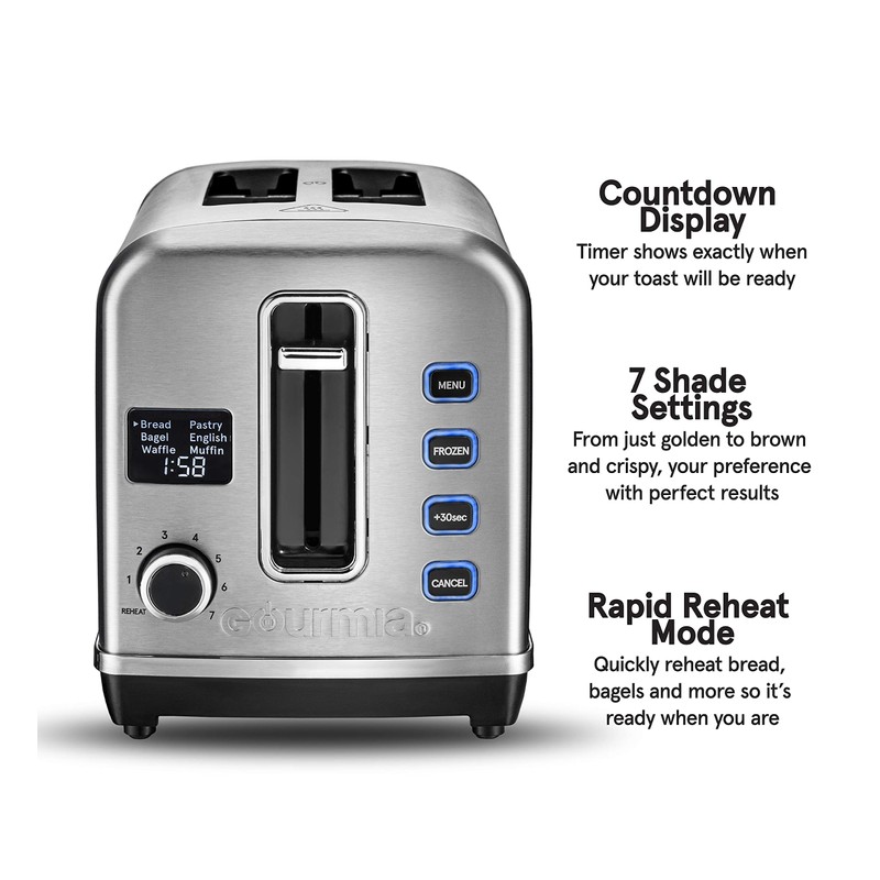 Gourmia GDT2650 Digital Multi-Function Stainless Steel Toaster