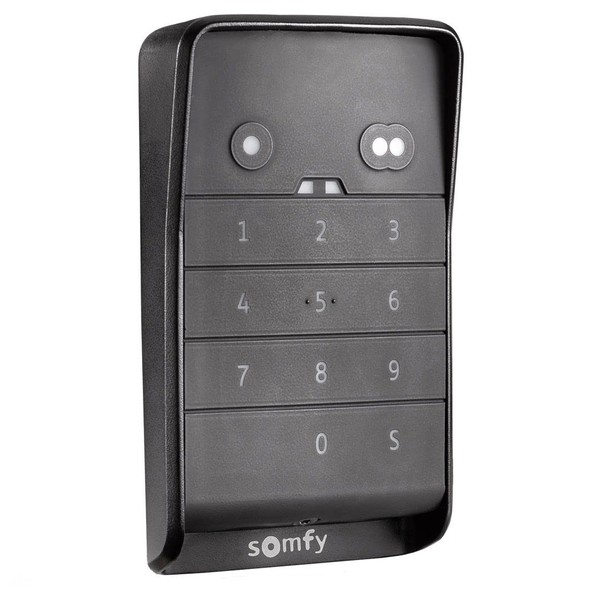Somfy 1870917 wireless code keyboard 2-channel RTS completely wireless, protection class IP55 wireless control, black design buttons with backlight.