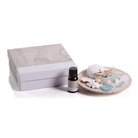 Zodax Island Glass Shells Porcelain Dish Aroma Diffuser - Aegean Mist