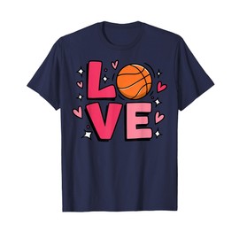 Love Basketball Player Cute Youth Teen Girls Womens Sports T-Shirt
