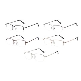 MIRMAXI 5 Pack Multi-Color Blue light Metal Reading Glasses with Spring Hinge (Multi-Color, 1.5, x)