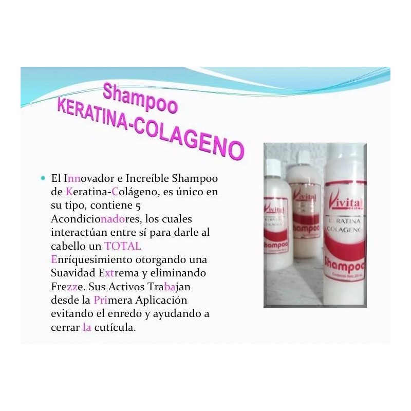Vivital Shampoo Sin Sal, Keratina Y Colágeno 240ml