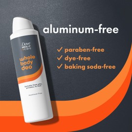 Dove Men+Care Whole Body Deo Aluminum-Free Deodorant Spray Shea Butter + Cedar Suitable from Pits, Privates, to Feet with Vitamin E 4 oz