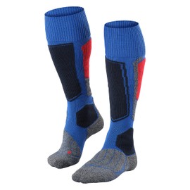 Falke Wool and Silk Men’s SK1 Ski Socks, Black, Blue and Many Other Colours, Thick Reinforced Ski Socks without Pattern with Extra Strong Padding, Knee High and Warm for Skiing, 1 Pair, blue, 42-43